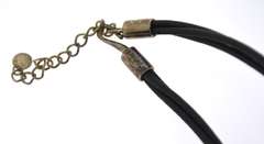 Sterling silver Cross Pendant Black Leather cords Chocker