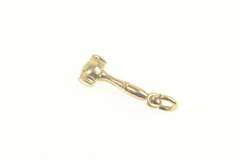 14K Yellow Gold 3D Gavel Justice Symbol Law Lawyer Judge Charm/Pendant