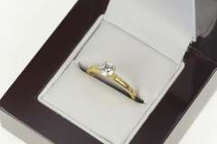 14K Yellow Gold 1940's 0.49 Ct Diamond Solitaire Engagement Ring