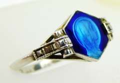 Vintage French Sterling Madonna Ring, Size 9.25