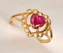 Feminine Heart Ruby Ring