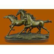 Wild Horse Galloping Mustang Ranch Bronze Figurine