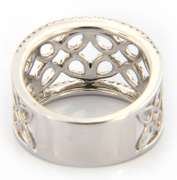 Graceful Diamond open Leaf Design Band in White Gold