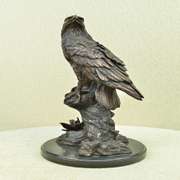 Flying Fishing Bald Eagle Patriotic Bronze Statue