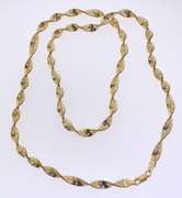 Italian Sterling Silver Twisted Omega Chain Necklace