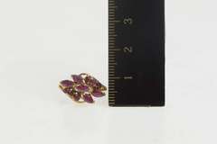 14K Yellow Gold Marquise Round Cluster Wavy Statement Bypass Ring