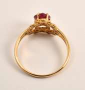 Feminine Heart Ruby Ring