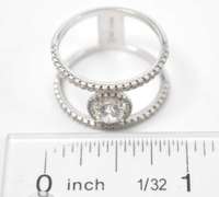 Gemstone Encrusted Sterling Silver Double Band Ring