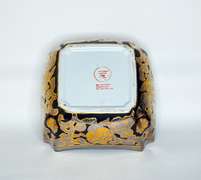 Large Decorative Hand Painted Ceramic Bowl With Texture and Floral Pattern