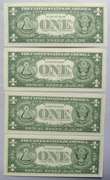 4 CH CU Consecutive 1957 A $1 Silver Certificates