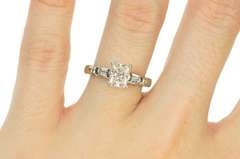 14K White Gold 1.53 Ctw Radiant Cut Diamond Engagement Ring