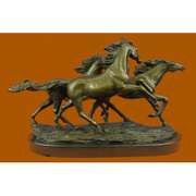 Wild Horse Galloping Mustang Ranch Bronze Figurine