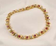 Pretty Ruby and Diamond Bracelet