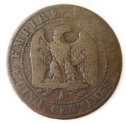 Rare 1854 France Centimes Coin