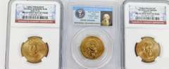 3 U.S. 2007 Presidential Dollars, 1st Day Issue, Graded