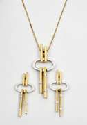Stylish Contemporary Pendant & Earring Suite