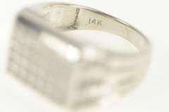 14K White Gold 0.66 Ctw Pave Diamond Squared Men's Ring