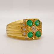 18kt Gold, Emerald, & Diamond Ring