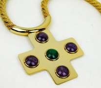 1970 Lanvin Paris Huge Cross Necklace