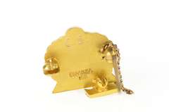 14K Yellow Gold Phi Theta Alpha Crown Seed Pearl E Lapel Pin/Brooch