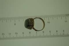 Sterling Silver Oval Green Stone Ring