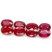 Rich 7.62ct oval cut Ruby set