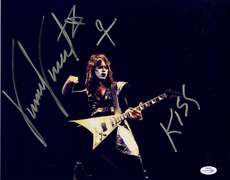 KISS Vinnie Vincent Autographed Signed 11x14 Photo V Guitar ACOA