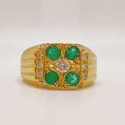 18kt Gold, Emerald, & Diamond Ring