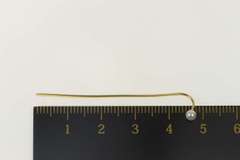 14K Yellow Gold Pearl Round Bar Boutonniere Formal Wedding Stick Pin