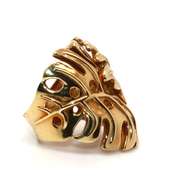 Oh My Monstera! Middle Finger 18K Gold Ring