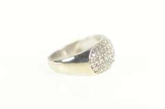 14K White Gold 1.30 Ctw Pave Diamond Rounded Band Ring