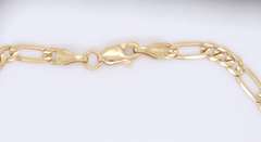 Charming Yellow Gold Figaro Link Bracelet