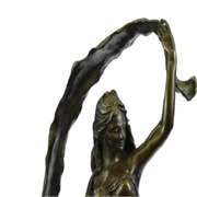 Beauty Ribbon Dancer Bronze Sculpture on Marble Base Statue