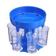 6 Shot Glass Dispenser with 6 Cups Hanging Holder