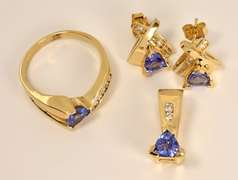 Terrific Trillion Tanzanite & Diamond Suite