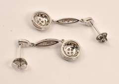 Contemporary White Gold Dangle Earrings