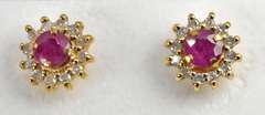 Ruby, Emerald, & Sapphires Studs with Jackets