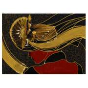 Martiros Manoukian, "Golden Grace" Framed Limited Edition Mixed Media Silkscreen, PP Numbered 4/15 and Hand Signed with Letter of Authenticity.