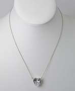 Bright CZ Set In A Sterling Silver Pendant On A Sterling Silver Chain.