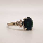 14kt Gold, Green Tourmaline, & Diamond Cocktail Ring
