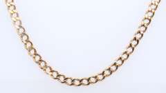 Simple Yellow Gold Curb Link Chain Necklace