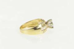 14K Yellow Gold Round Baguette Flashy Travel Engagement Ring