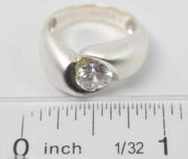 CZ Matte Sterling Silver Ring