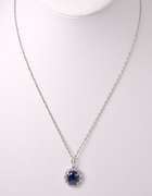 Dreamy 9.53CTS Cabochon-Cut Star Sapphire & 0.28CTW Diamond Pendant Necklace in Sterling Silver