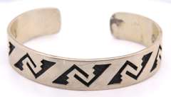 Vintage Sterling Silver American Indian Cuff Bangle