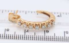 Sparkling Yellow Gold Diamond J Hoop Earrings