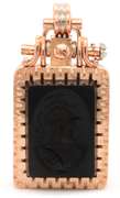 Antique Black Onyx Mourning Locket Pendant