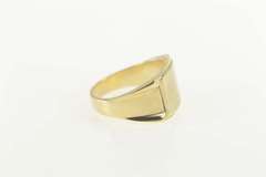 14K Yellow Gold Retro Squared Men's Monogram Signet Ring