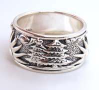 Jai Sterling Silver Spirit of Alaska Carved Eagle Ring