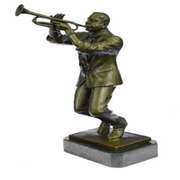 Trumpet Player Bronze Sculpture